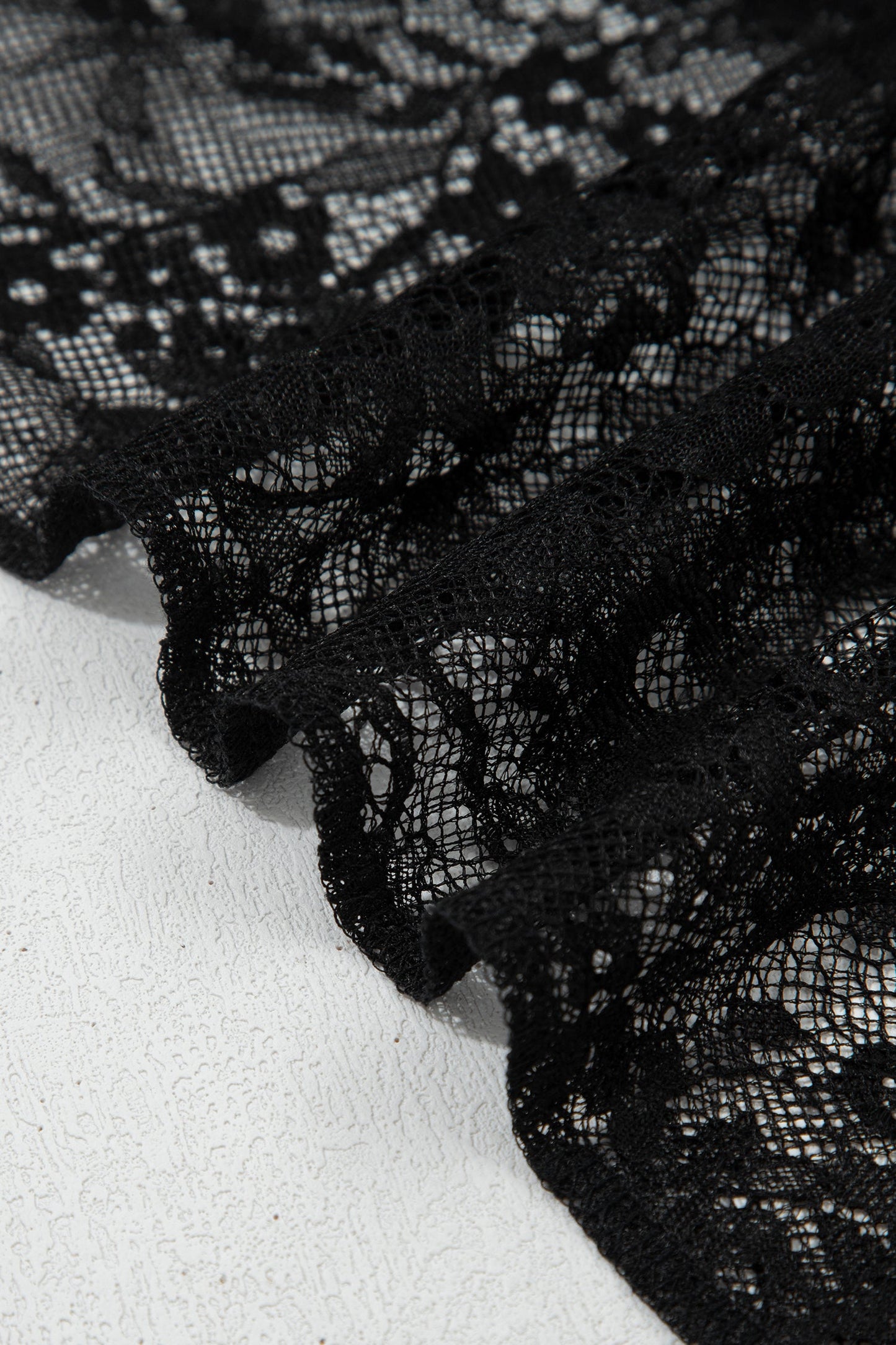 Polka Dot Sheer Lace Patchwork Asymmetric Skirt