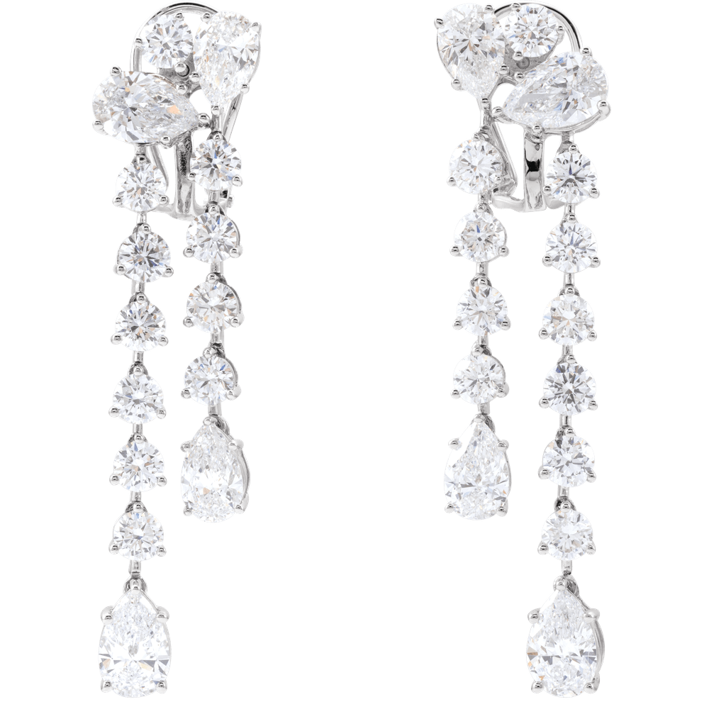 Étoile Cascade Diamond Earrings 14K White Gold