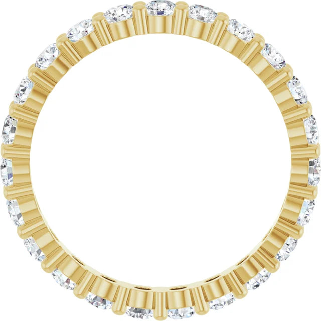 2.5mm Shared-Prong Diamond Eternity Ring 14K Yellow Gold