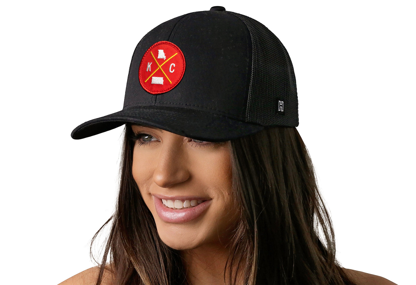Kansas City Trucker Hat | Red Gold KC X | Black Snapback