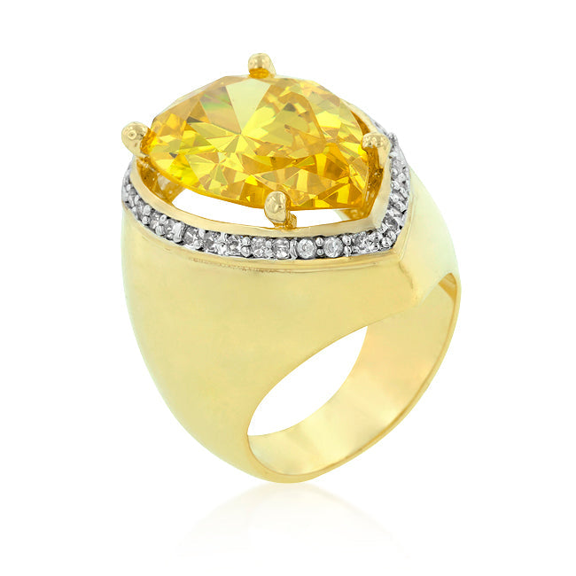 Large Flower Cubic Zirconia Cocktail Ring