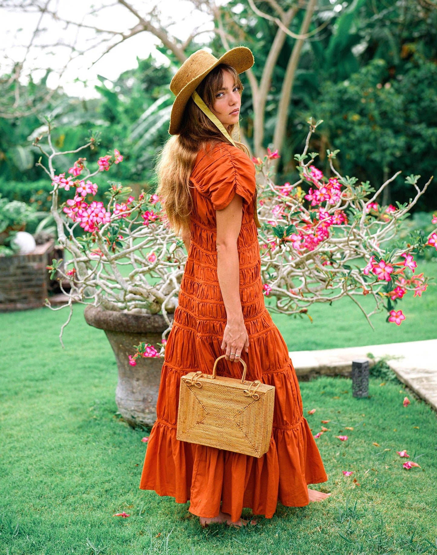 RAHAYU Atta Rattan Bag In Mocca Brown