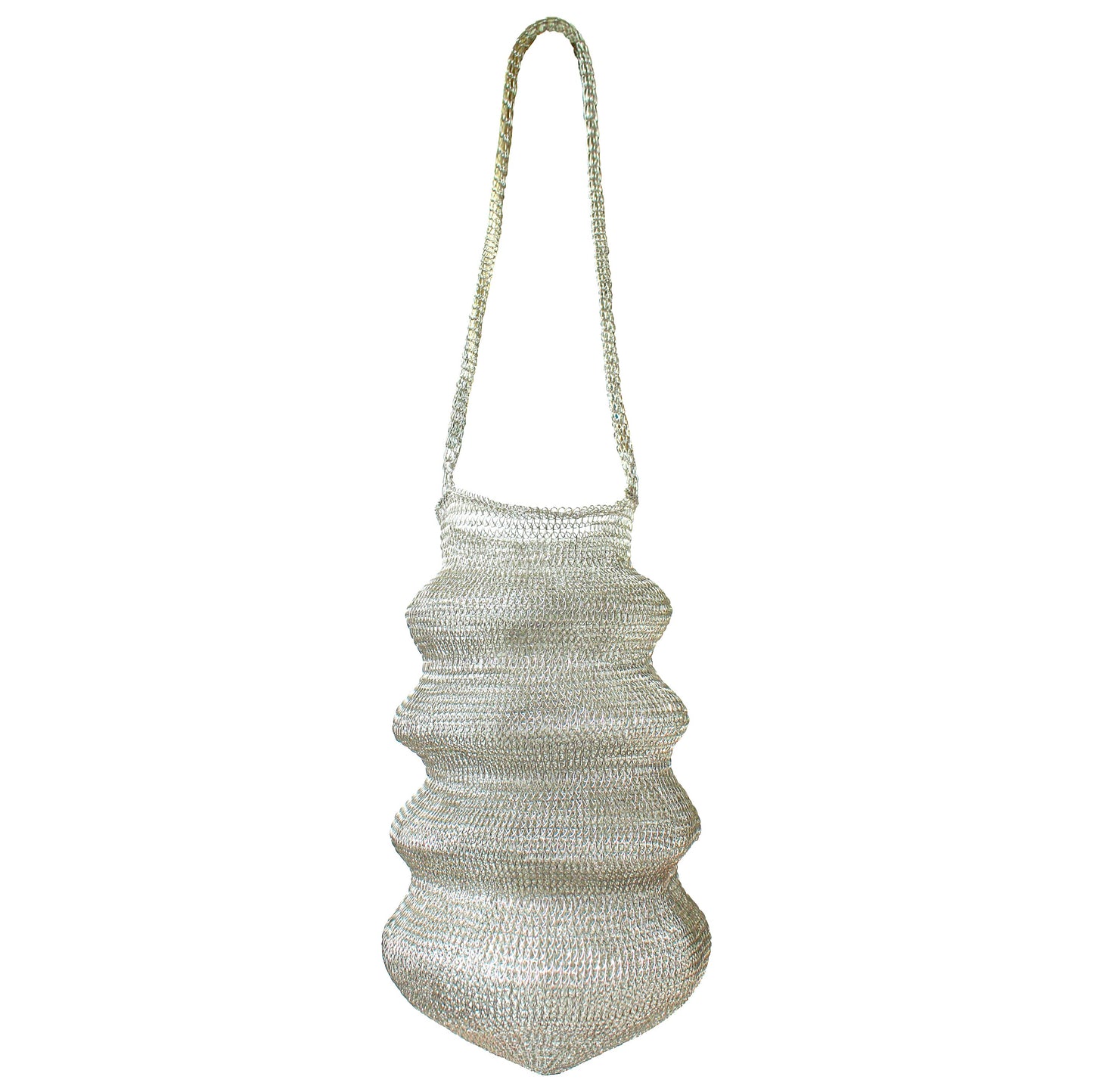 The Shell Handwoven Wire Bag In Silver