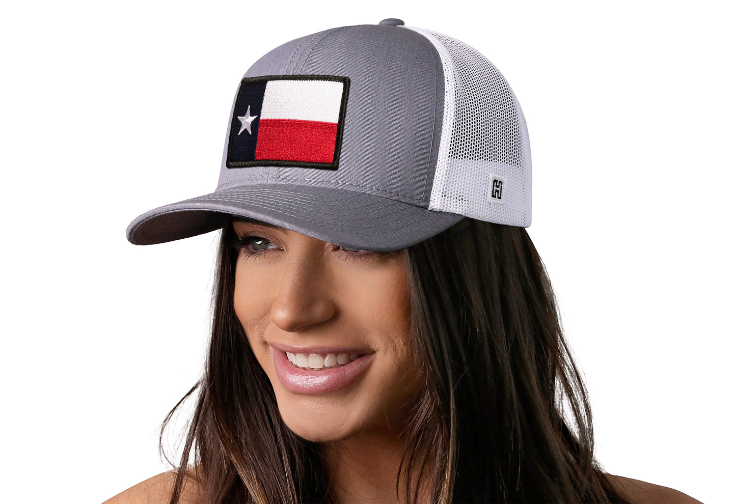 Texas Flag Trucker Hat | Gray-White TX Snapback