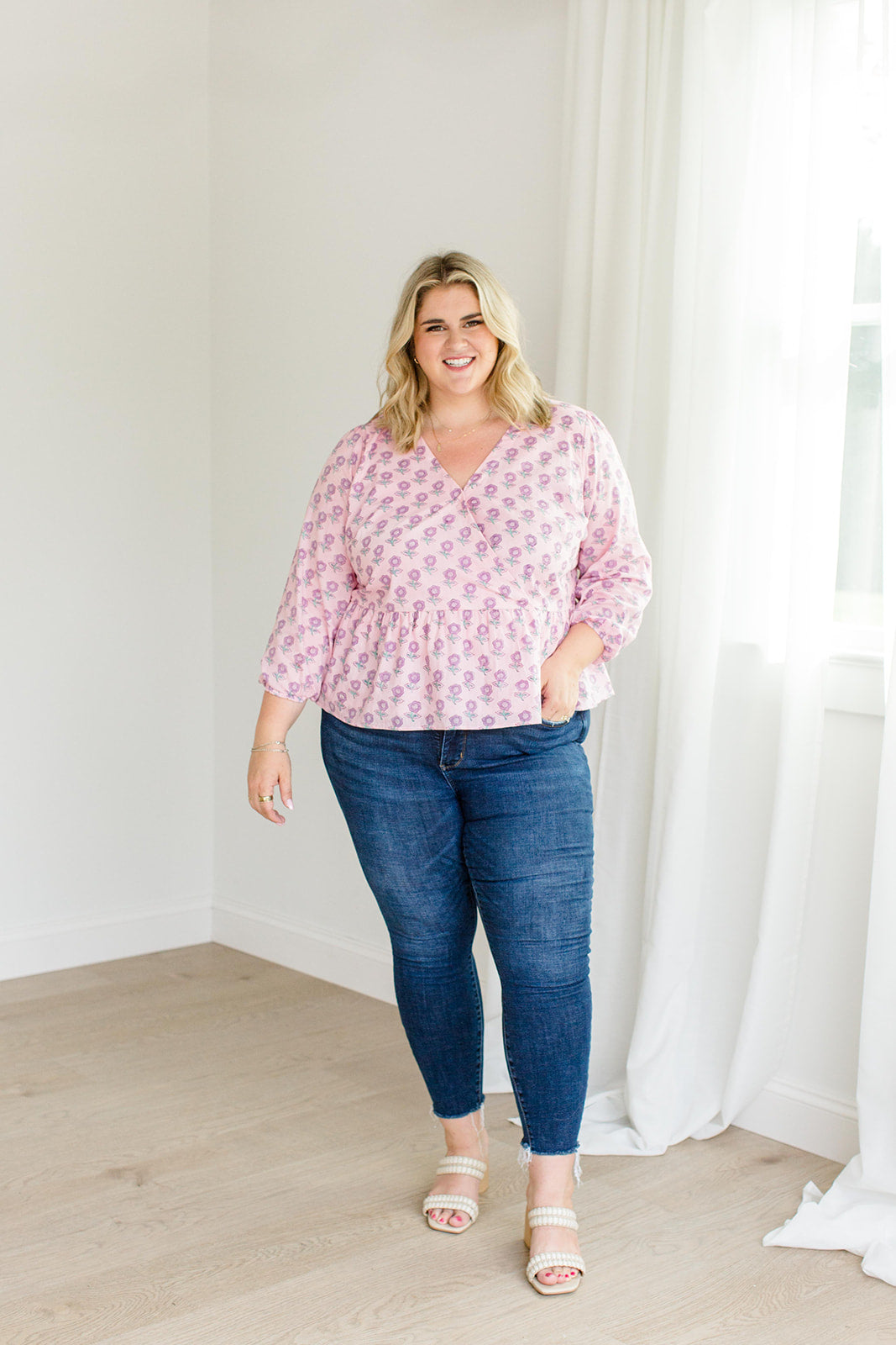 The Frances Top in Blush Haze