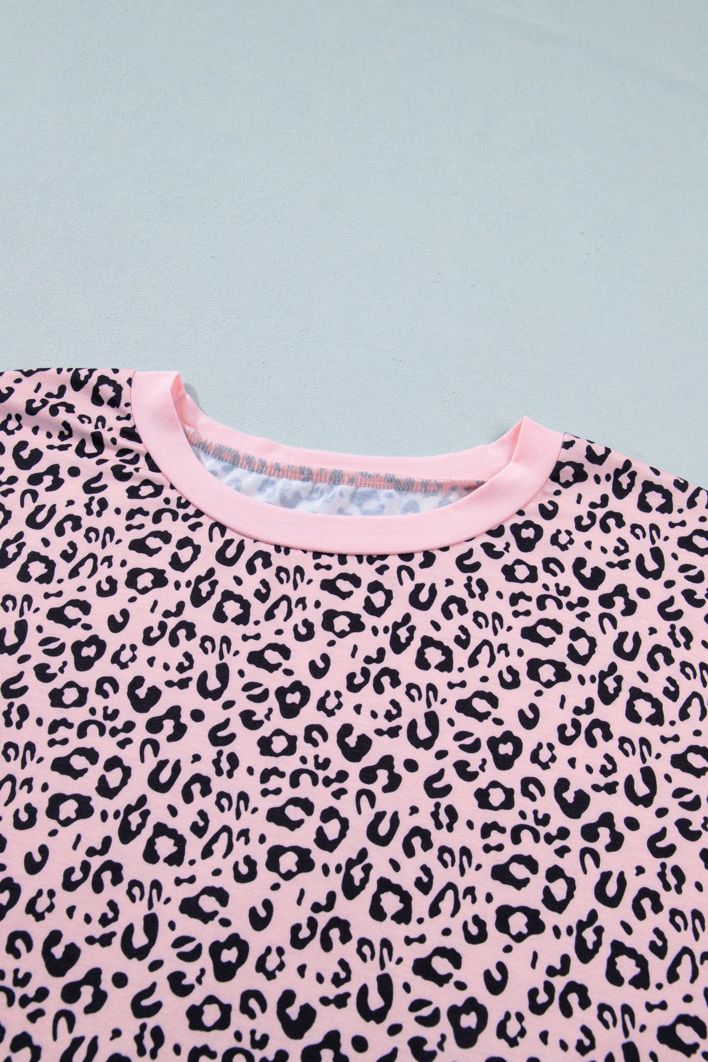 Plus Size Leopard Stripe Contrast Patchwork Tee