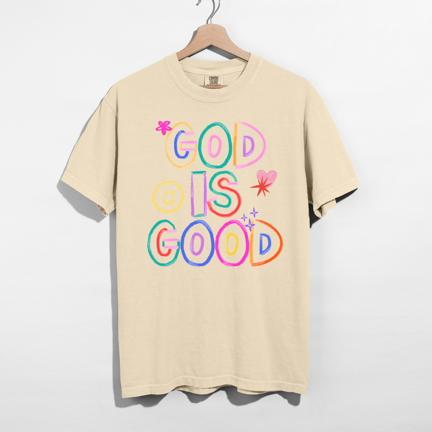 God Is Good Colorful Graphic Tee β Faith Based Christian Shirt