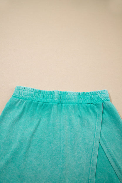 Mineral Wash Tank Top and Lined Split Skirt Set