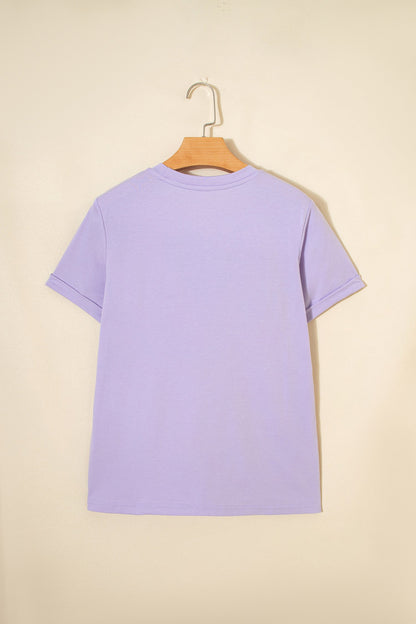 Solid Short Sleeve Crew Neck Tee