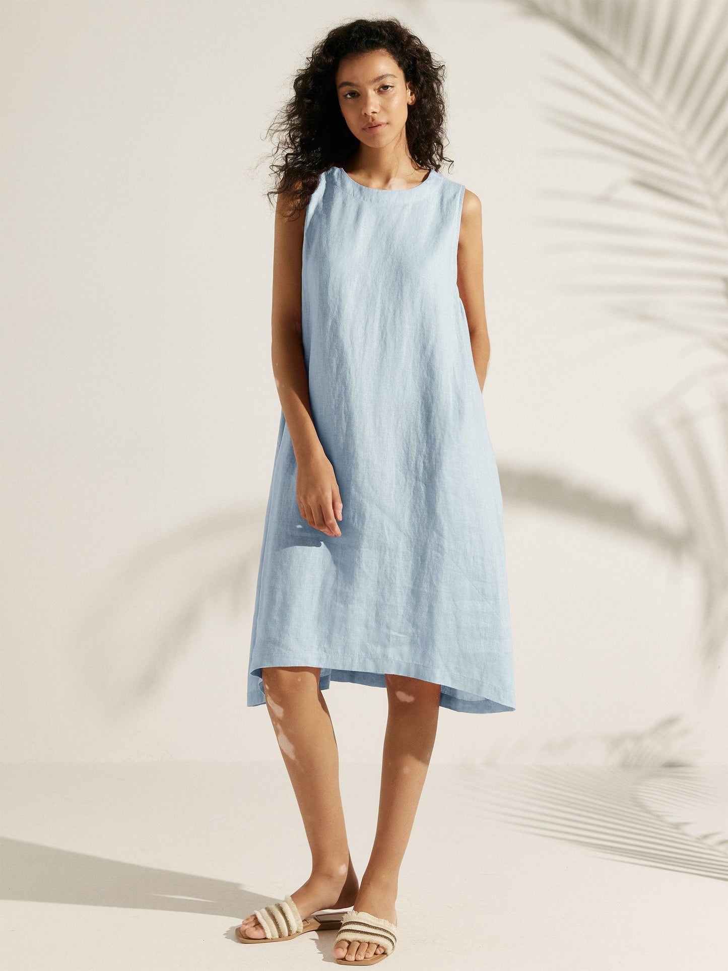 100% Linen Sleeveless Dress SIENNA