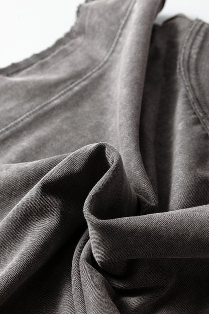 Solid Mineral Wash Boxy Tank Top