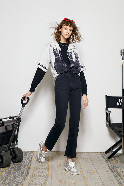Activity Grrrl High Rise Kick Crop Jeans HJ017