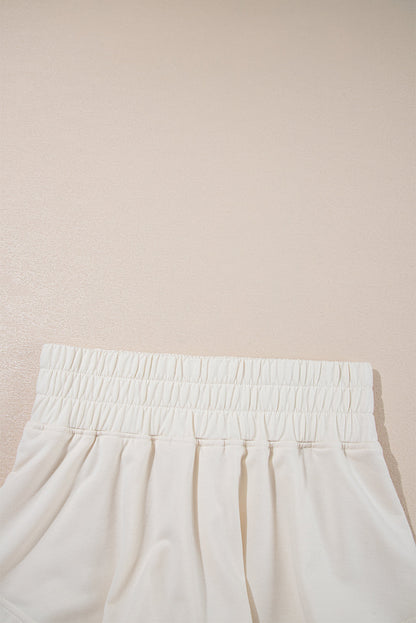 Solid Cropped Tee & Ruffle High Waist Skort Set