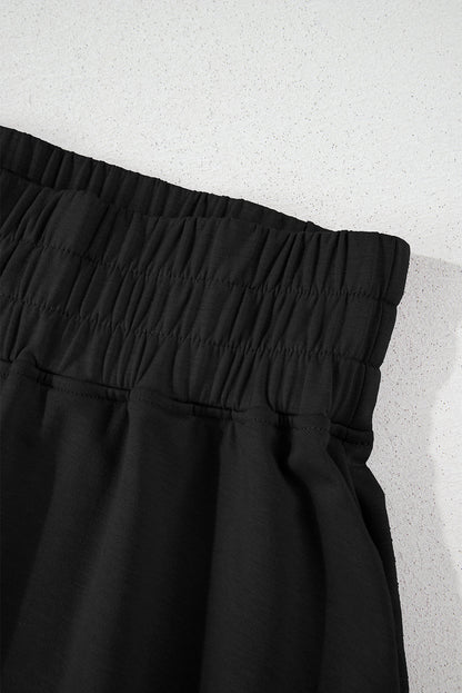 Solid Cropped Tee & Ruffle High Waist Skort Set