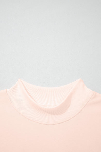 Solid Oversize Mock Neck Sweatshirt