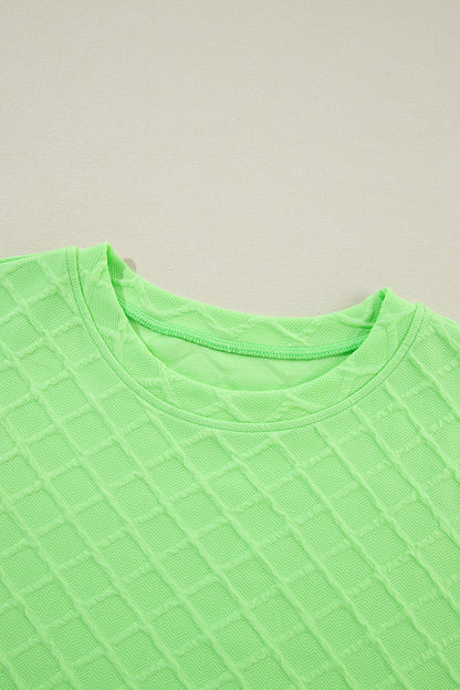 Checker Textured Tee and Drawstring Shorts