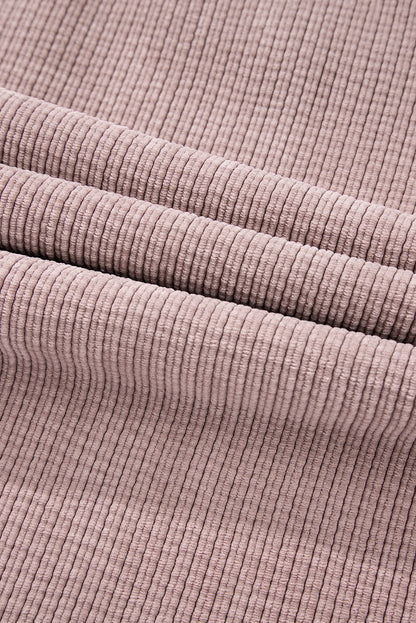 Solid Corduroy Button-Up Pocketed Shacket