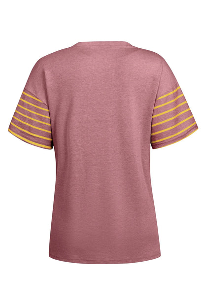 Colorblock Stripe Short Sleeve T-Shirt