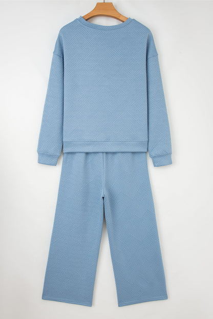 Textured Top and Pants Set