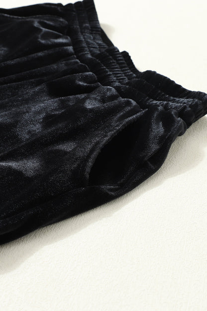 Solid Velvet Jogger Pants