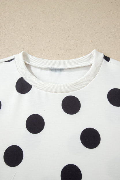 Polka Dot Short Sleeve Top & Mini Skort Set