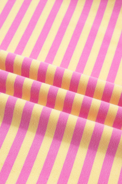 Stripe Terry Knit Top & Shorts Set