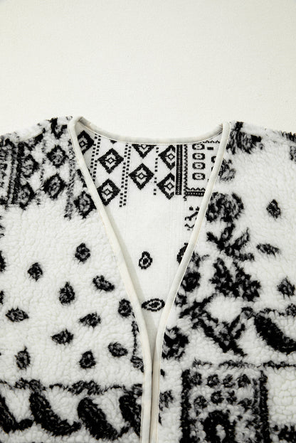 Western Paisley Sherpa Pocketed Vest