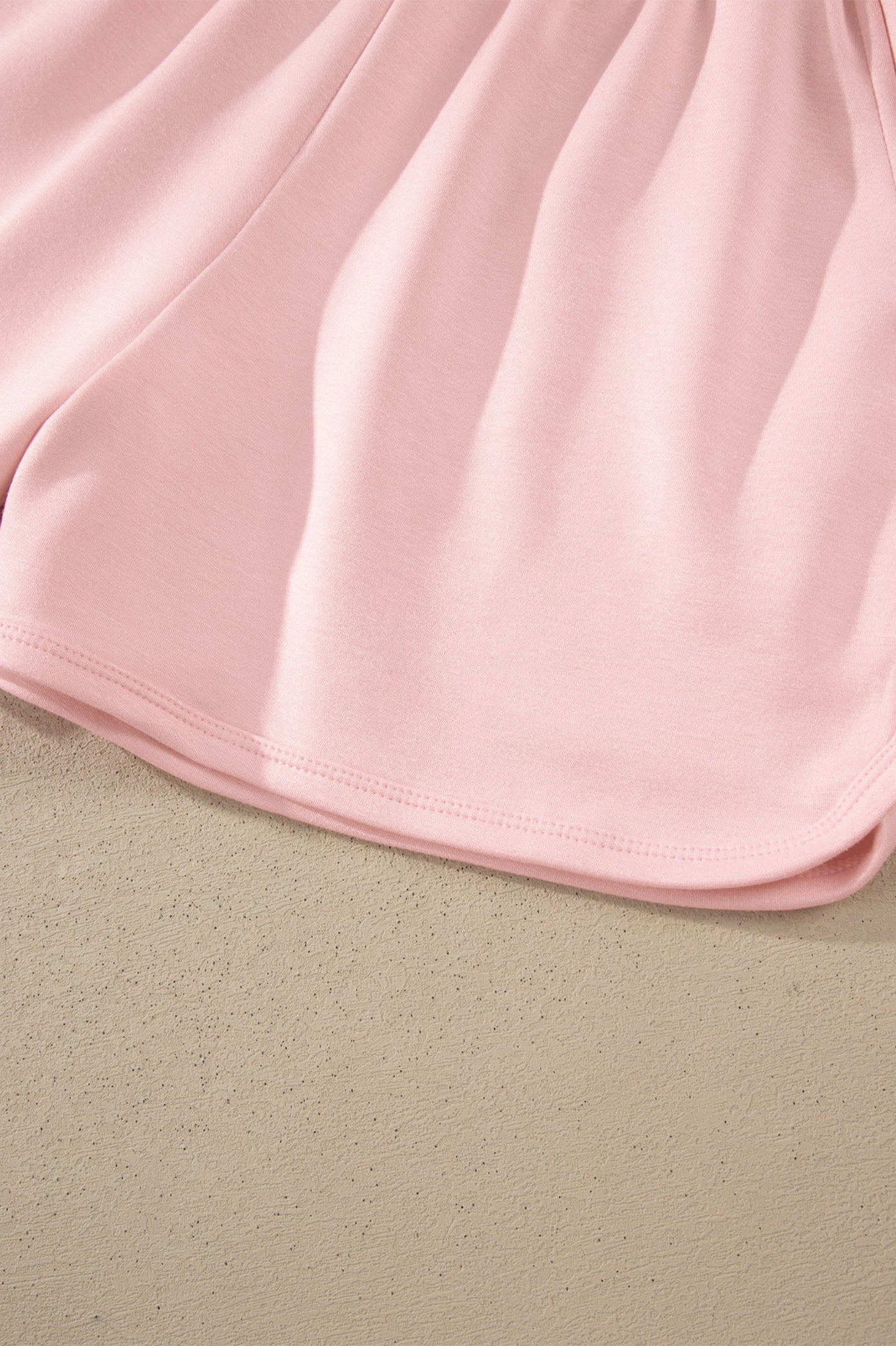 Solid Exposed Seam Mock Neck Tee & Shorts Set
