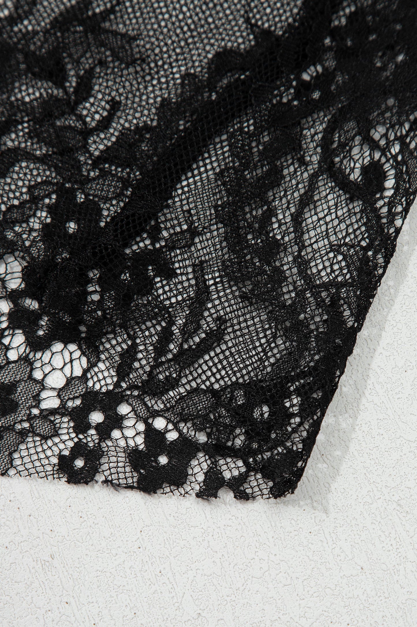 Polka Dot Sheer Lace Patchwork Asymmetric Skirt
