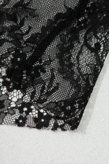 Polka Dot Sheer Lace Patchwork Asymmetric Skirt