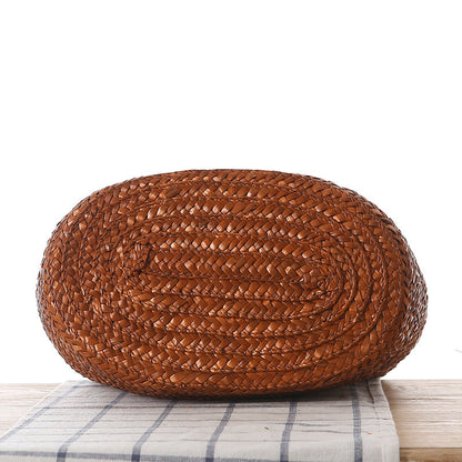 Shoulder Straw Bag Women Bag Seaside Holiday Woven Bag Straw Bag Beach Bag Silk Scarves Are Not Included