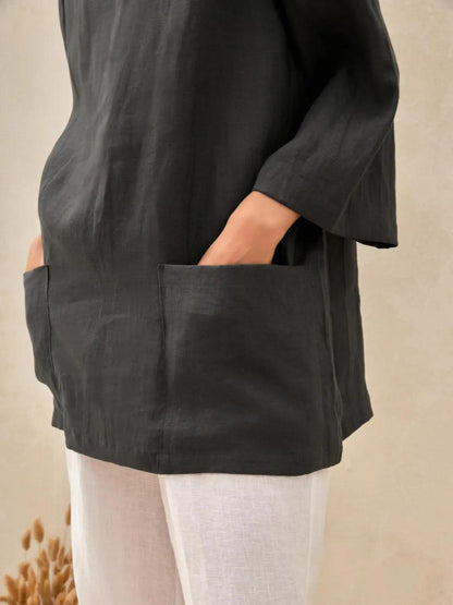 100% Linen Loose Long Shirt LILY