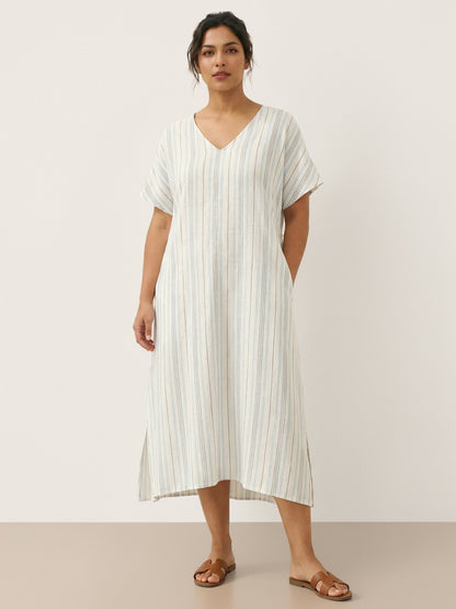 100% Linen Back-Tied Waist Maxi Dress HANA