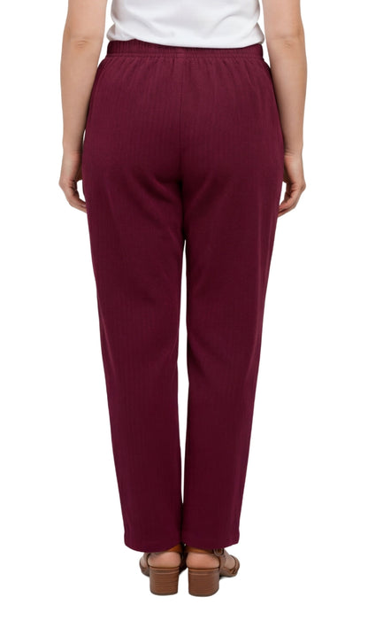 Womens Pull On Fine Wale Corduroy Pants with soft-covered elastic waist