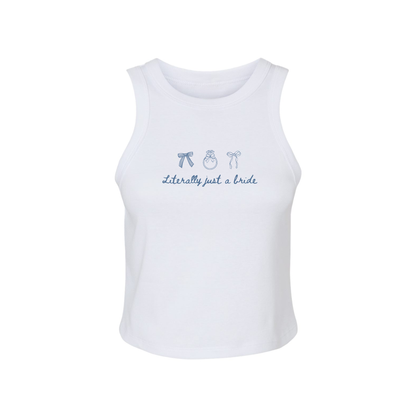 Literally Just a Bride Tank | Bridal Lounge Tank | Bride Getting Ready Top | Honeymoon & Wedding Morning Outfit