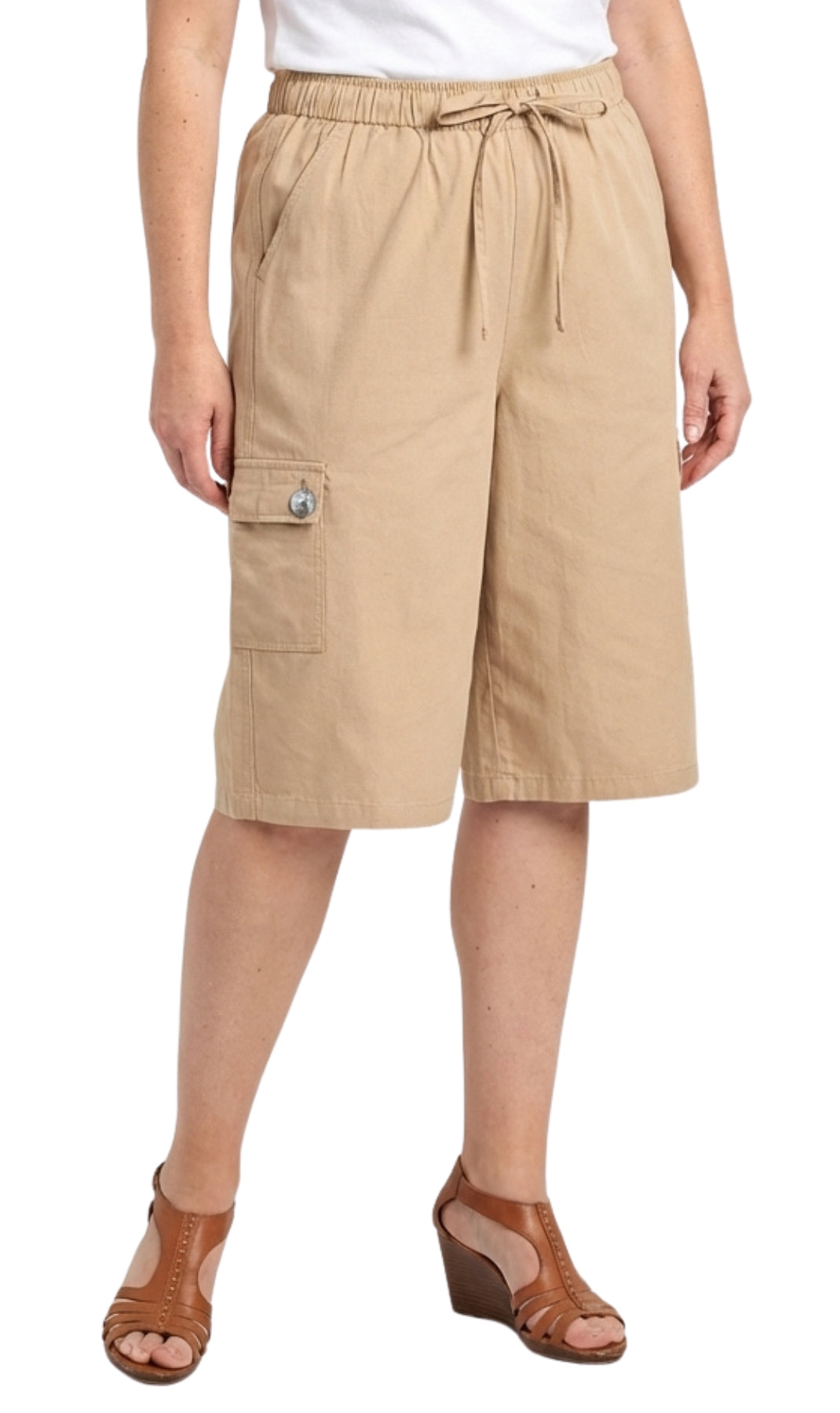 Women's 100% Calcutta Cotton Split Skirt Culottes with Cargo Pockets