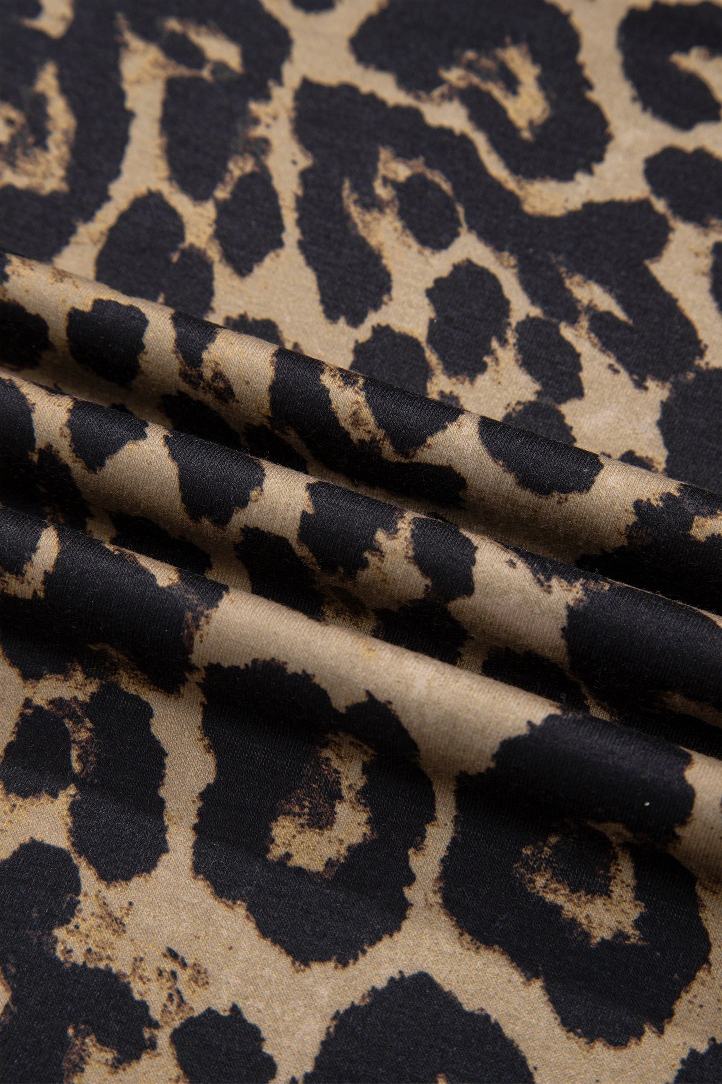 Leopard & Floral Square Neck Long Sleeve T-Shirt