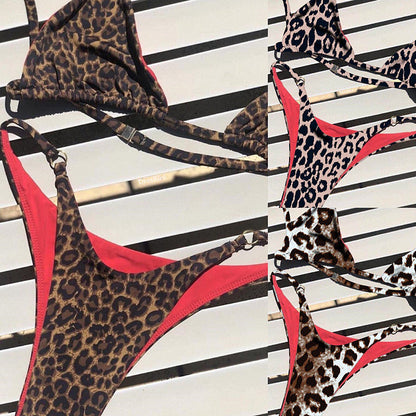 Three-Point Bikini Sexy Leopard Print Swimsuit Special Suit