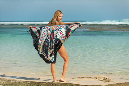 Summer Sexy Shawl Beach Dress Vacation Skirt Spaghetti Strap Floral Print Skirt