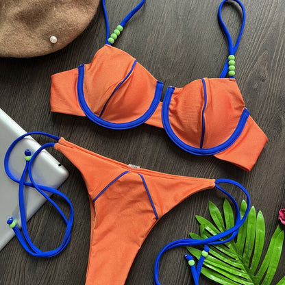 Sexy Two Pieces Swimsuit Pure Swimwear Women Bikini