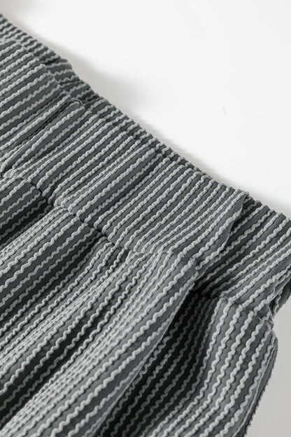 Corded Knit Mock Neck Tee and Pant Set