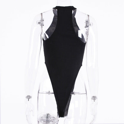 Popular Autumn Sexy Slim-fit All-match Sleeveless Leotard
