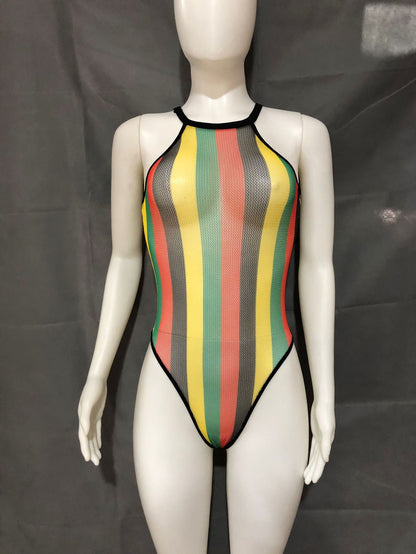 Color Matching Halter Sexy Mesh Bikini Sexy Swimsuit
