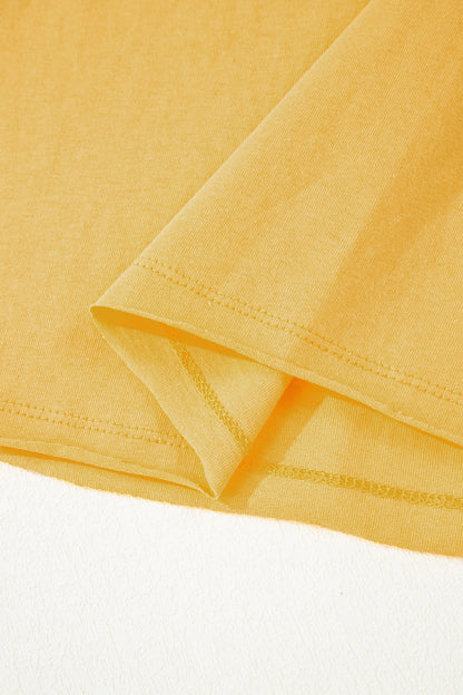 Contrast Trim Raw Hem Short Sleeve Top