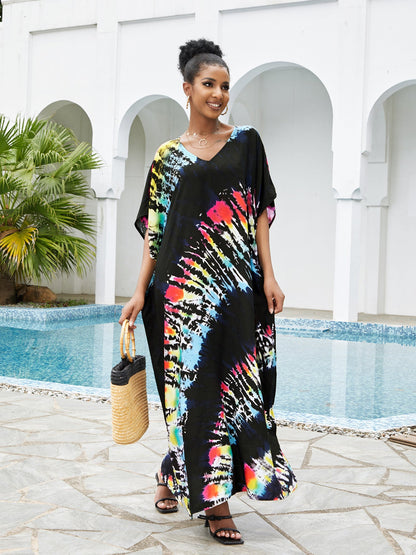 Loose Beach Cover-up Maxi Dress Loose Robe Bikini Swimsuit Outwear Sun Protection Shirt