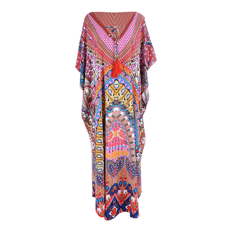 Loose plus Size Holiday Dress Seaside Beach Cover-up Swimsuit Bikini Cover-up Robe