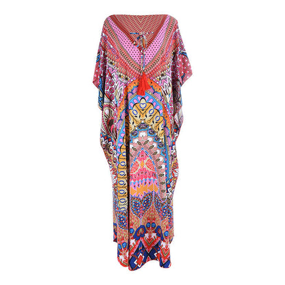 Loose plus Size Holiday Dress Seaside Beach Cover-up Swimsuit Bikini Cover-up Robe