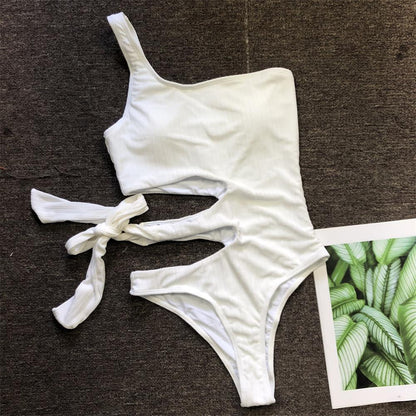 Bandage One Piece Swimsuit Special Fabric Swimsuit Women