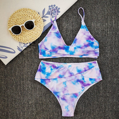 Blooming Leopard Strap Split Sexy Women Bikini