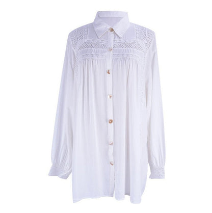 Stitching Lace Lace Shirt Beach Cover-up Sexy Cardigan Vacation Bikini Cover